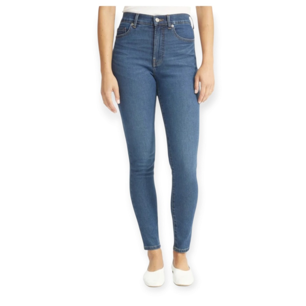 Everlane Womens 24 Tall NWT High Rise Skinny Jeans Minimalist Mid Blue Pants